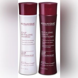 Keranique Color Boost Shampoo and Conditioner. For color treated hair.